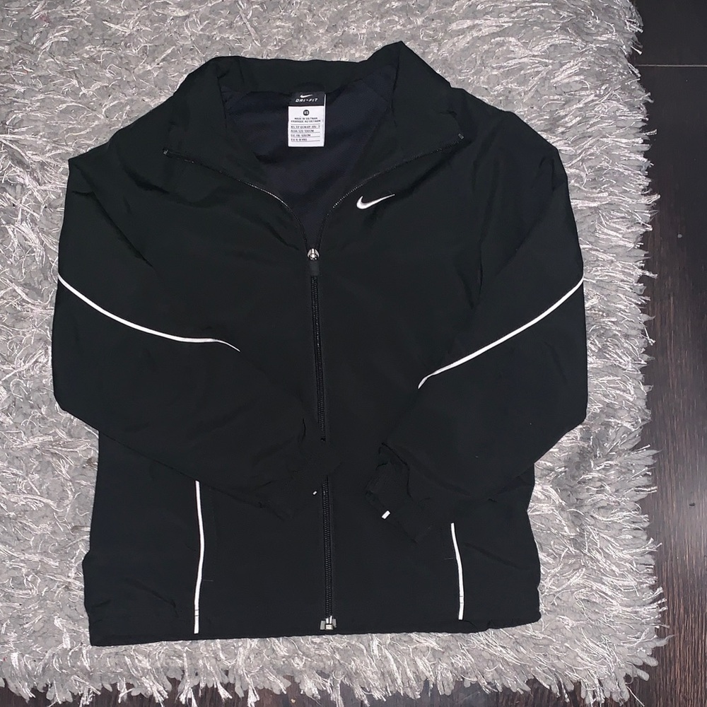 Nike Black and White Zip-Up Jacket